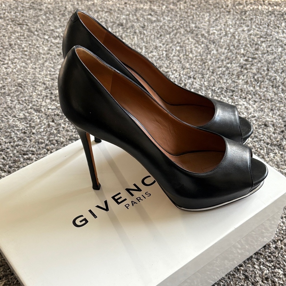 Givenchy Black Peep Toe Heels